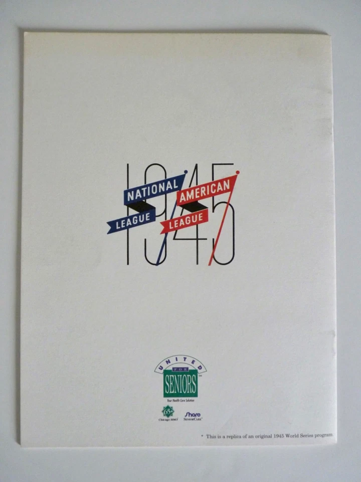 1945 World Series Baseball Program REPLICA Chicago Cubs vs Detroit Tigers - Image 2 of 4