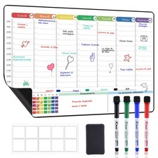 POPRUN Lavagna Calendario Magnetico Frigo Planning Settimanale Magnetica