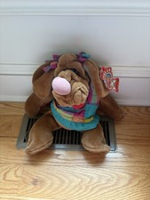 Vintage Ganz Wrinkles the Dog Puppet Jamie 1981 Outfit and Bone with Tags