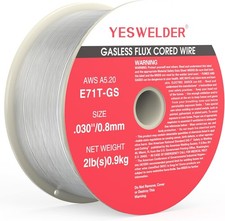 YESWELDER Flux Core Gasless MIG Wire, E71T-GS Mild Carbon Steel .030-Inch Diamet