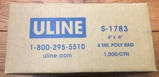Lot of 1000 Uline S-1783 4" x 4" 4 Mil Industrial Food Grade Open Top Poly Bags