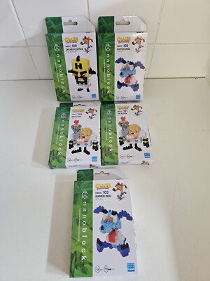 Nanoblock x 5 Crash Bandicoot Dr N Gin Neo Cortex Ripper Roo Dingodile sealed