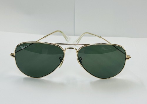 Ray Ban AVIATOR LARGE POLARIZED Gold RB3025 001/58 Lens Green Sunglasses 58mm - Bild 2 von 8
