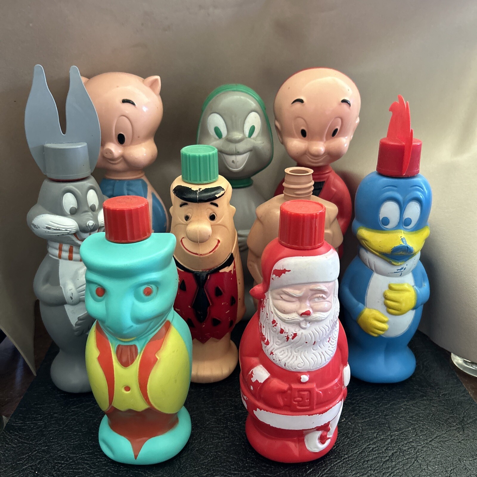 Vintage Lot Of 8 1/2 Colgate Soaky Bubble Bath Bottles Bugs Bunny