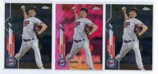 Lot (3) Kenta Maeda 2020 Topps Chrome Update Pink Refractor & 2x Base #16