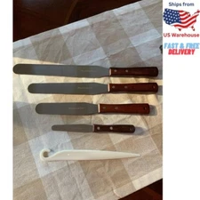 4 Pcs Offset Cake Icing Spatula Set 4” 6” 8” 10” Professional Stainless Angled