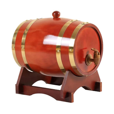 3L Wood Barrel Vintage Oak Beer Brewing Tools Tap Dispenser Rum Pot Whisky Wine 