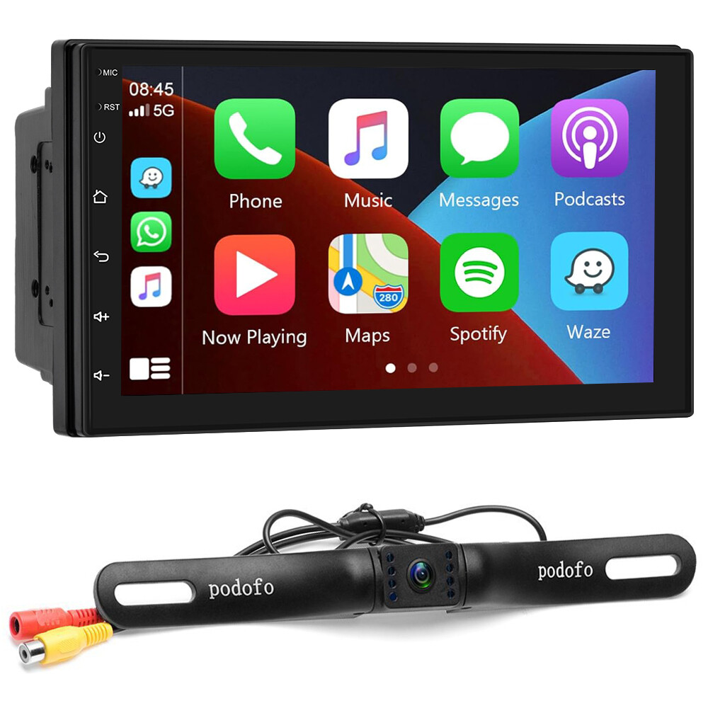 Double Din 7” Car Stereo Touch Screen Car Radio Apple CarPlay 