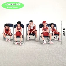 Anime SD Shohoku Team Rukawa Sakuragi on chair 5PC set cute Figure Toy Gift