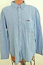 CHAPS Blue  White CHECKS Blend EASY CARE Long Sleeve Button Shirt/Size XL