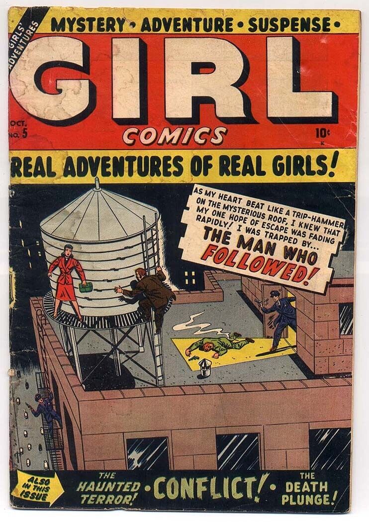 GIRL COMICS #5 ( THE HOUSE OF SHADOWS! AND MORE, RUSS HEATH ART, TIMELY 1950 )
