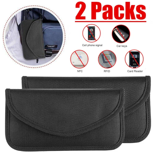 Car Key Faraday Bag Keyless Entry Fob Signal Guard Blocker 2X Wallet Pouch-Large