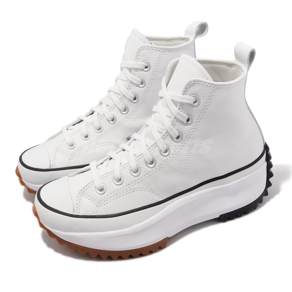 Converse Run Star Hike Hi White Black Men Unisex Casual Platform Shoes A04293C