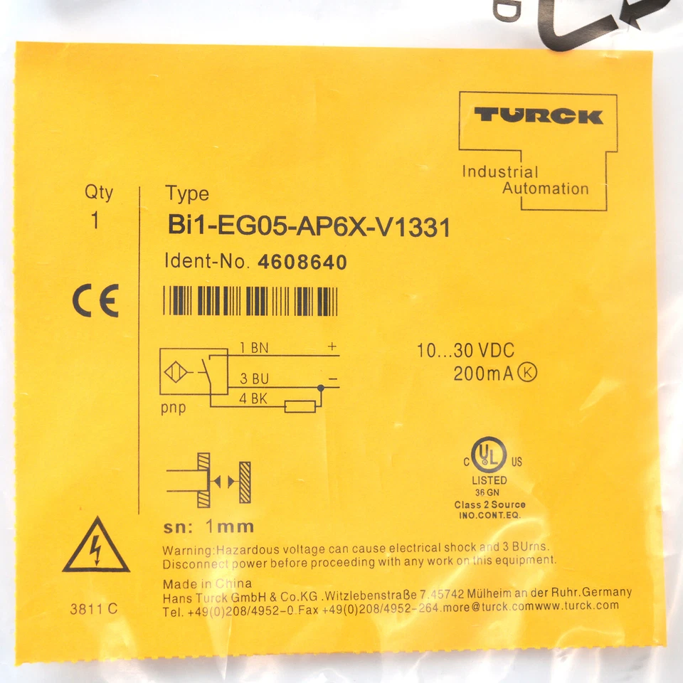 1PC Turck Bi1-EG05-AP6X-V1331 Proximity Switch Bi1EG05AP6XV1331 New Fast Ship - Image 2 of 4