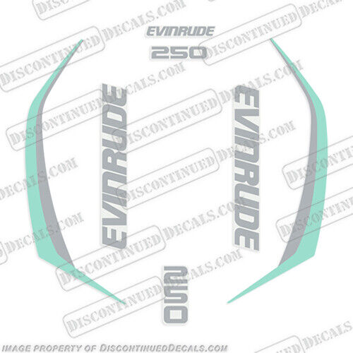 Fits Evinrude 250hp G2 E-Tec Decal Kit (SeaFoam Green) - 2015+ - Bild 1 von 1