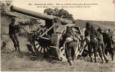 Military, World War I.,  Placing a Battery, Heavy Artillery Big Size, Vintage Pc
