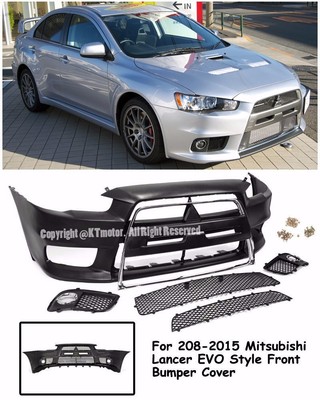Evo X 10 Jdm Style Front Chrome Trim Bumper Cover For 08 15 Mitsubishi Lancer Ebay