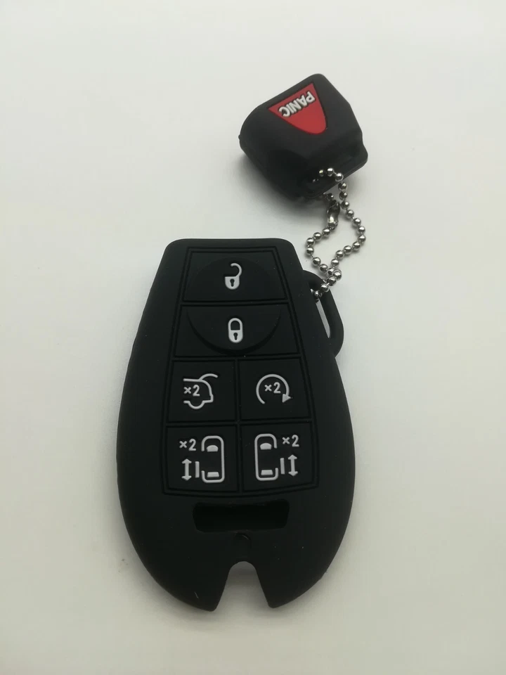 2*Cubierta de llave remota con llavero de silicona para Chrysler Town&Country Dodge Grand Caravan VW Foto 4 de 4