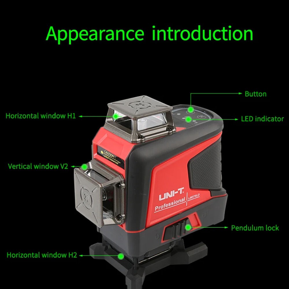 360° 16-Line 3D Green Laser Level with Self-Leveling for Horizontal and Vertical Precision
