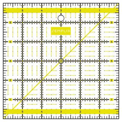 Semplix Patchwork-Quiltlineal inch (6'' x 6'' / 2,5 mm dick / gelb) 1a Qualität