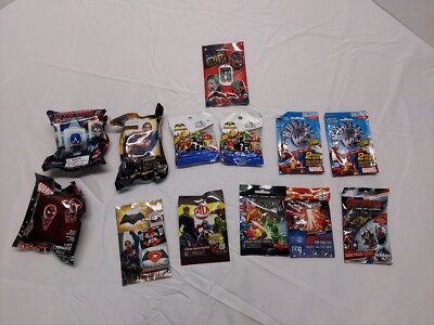 Marvel DC blind Bag Lot Dice Masters mighty minis hero clix dog tags hubsnaps 