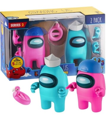 Among Us Serie 2 Actionfiguren 2er-Pack Crewkameradenfiguren: Pink & Cyan