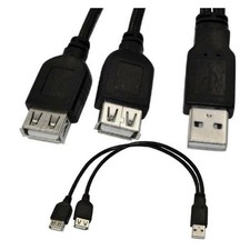 USB 2.0 A Male Plug To 2 Dual USB A Female Jack Y Splitter Hub Adapter Cable