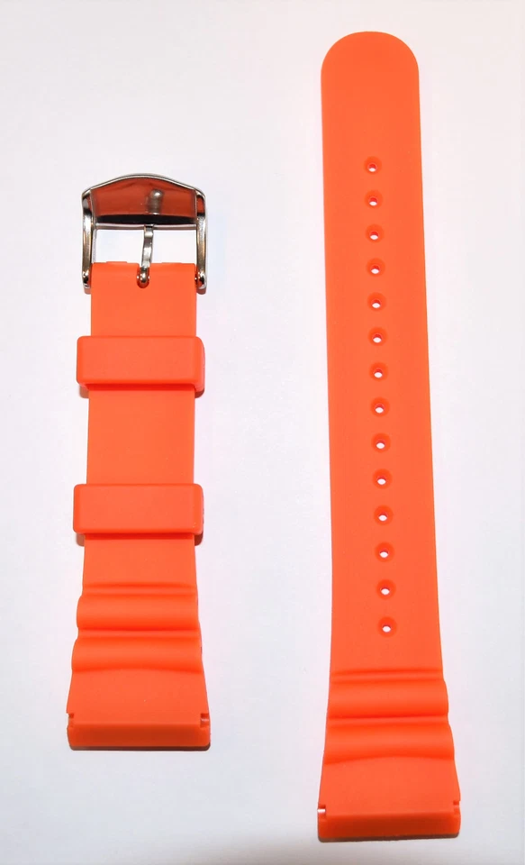 Correa de reloj de goma naranja original Citizen Promaster Aqualand JV0030-19F  Foto 2 de 3