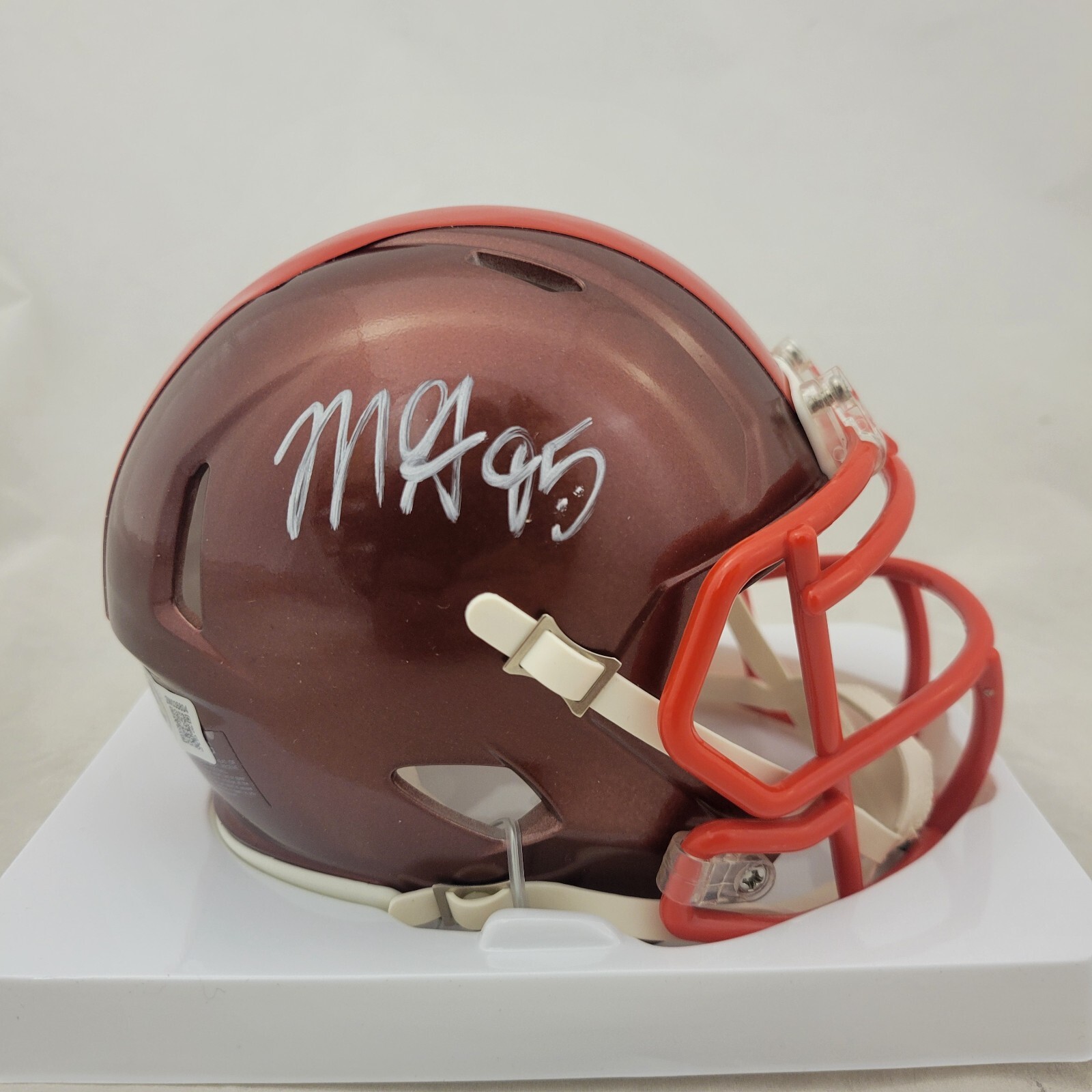 MYLES GARRETT Autographed Signed Cleveland Browns FLASH SPEED MINI HELMET BECKETT QR 