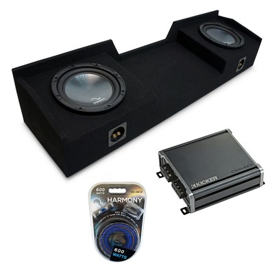 1999-2006 Chevy Silverado Ext Cab Truck Harmony R104 Dual 10'' Sub Box & CXA400.1