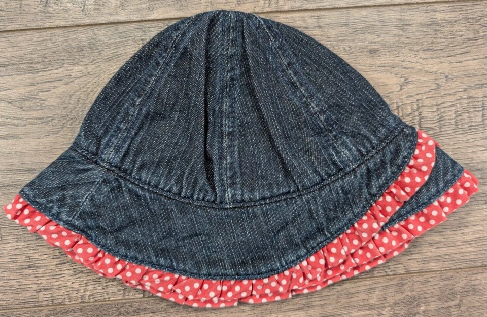 Baby Girl Clothes New Gymboree 0-3 Month Little Lady Ladybug Jean Bucket Hat - Image 2 of 2