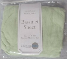 American Baby Company 100 Cotton Knitted Jersey Bassinet Sheet Fits 15  x33  Pad