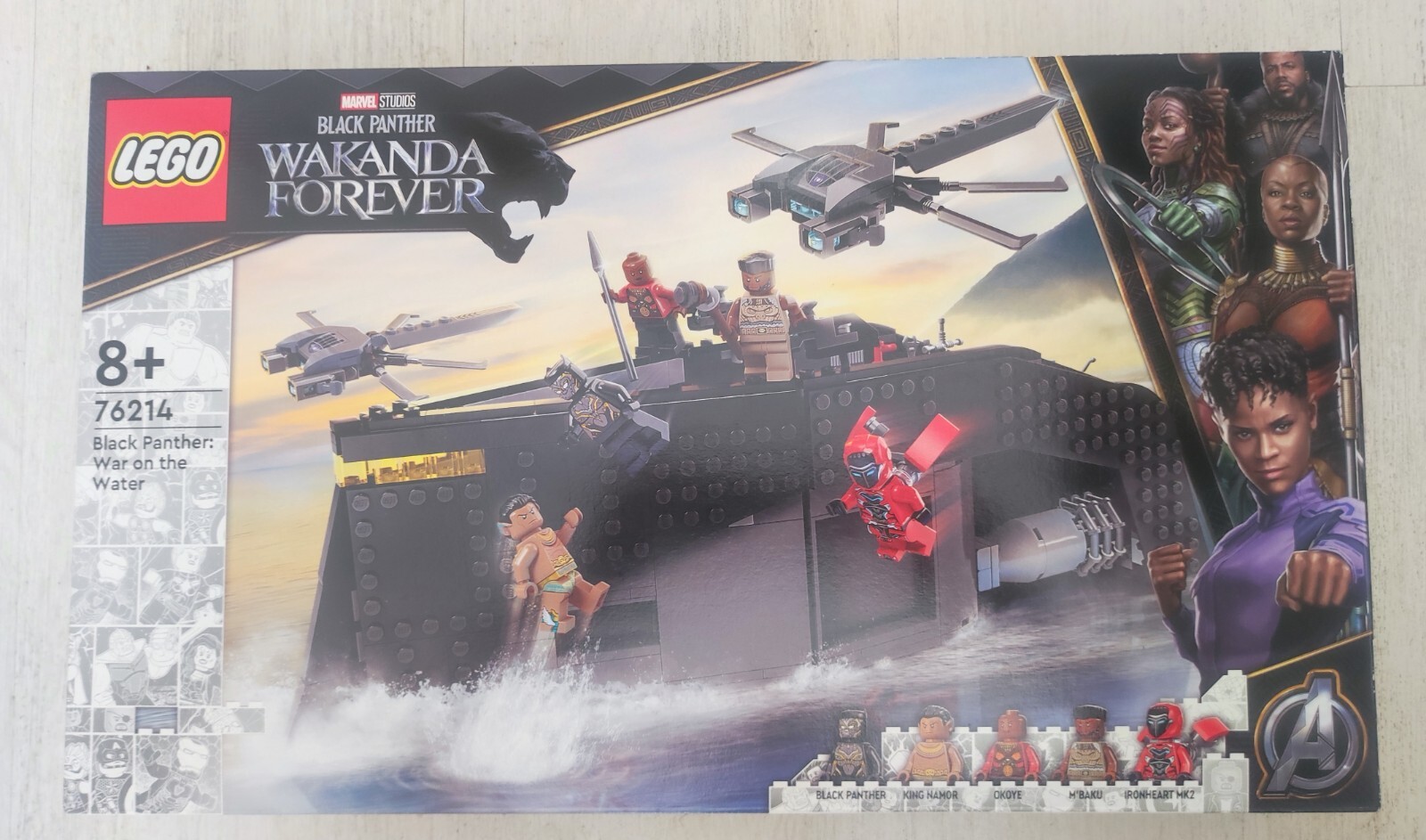 LEGO Marvel 76214 Black Panther La Guerre sur l'Eau maquette de bateau de combat de 500 pièces