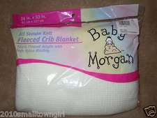 Vintage (Original) Bright Future/Baby Morgan Acrylic White Crib Blanket