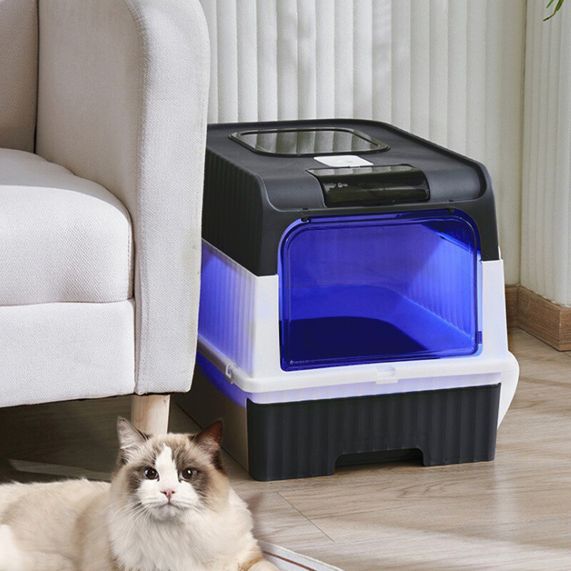 Large Automatic Smart Self Cleaning Cat Litter Box Toilet with UV