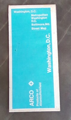1971 ARCO Washington DC Metropolitan Area Baltimore MD Frederick Map 
