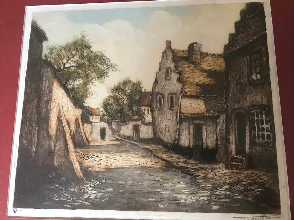 1930 - Lucien Dasselborne - The Lane - Impresión - Sociedad de grabado de París - Arte Foto 4 de 4