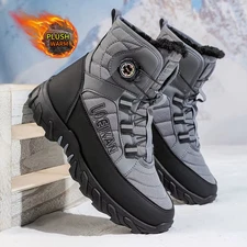 Winter Men's Snow Boots, Thickened & Cotton-Lined, Trendy Style, Street Vibe