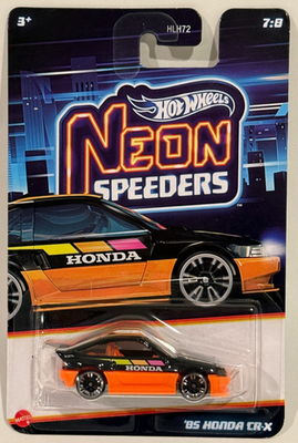 2025 HOT WHEELS NEON SPEEDERS '85 HONDA CRX ( METAL BASE ) WALMART