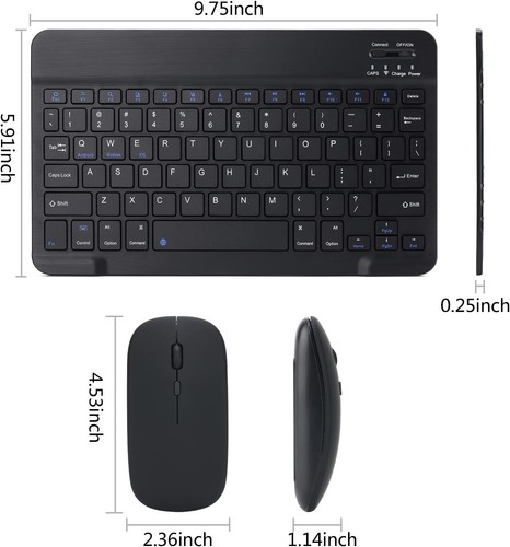 Rechargeable Bluetooth Keyboard and Mouse Combo for iPad, Ultra-Slim Black - Picture 6 of 8