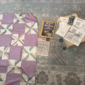 Vintage Quilt Patterns/pattern Book And Unfinished Hand pieced Quilt Top 48x 33”