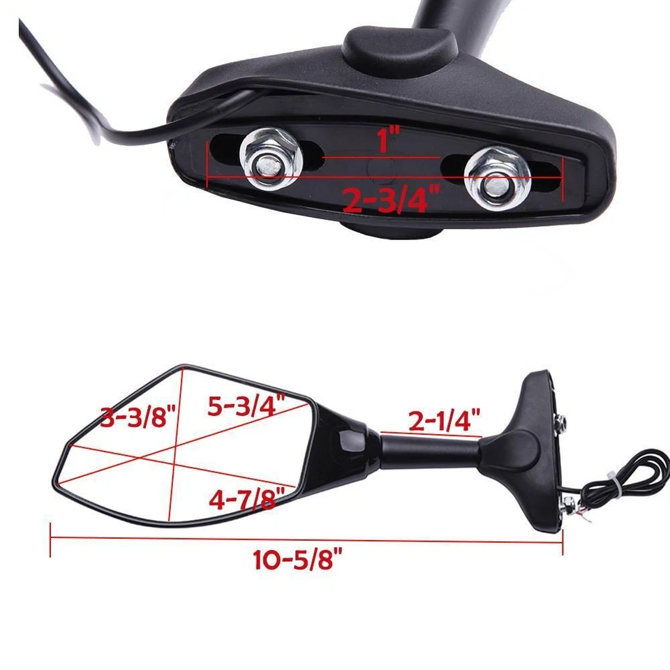 For Kawasaki Ninja ZX12R ZX10R ZX9R ZX6R Motorcycle LED Turn Signals Mirrors DMS Foto 3 de 4