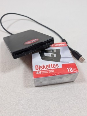 TEAC 3.5 Floppy Disk Drive Module External USB Model FD-05PUW TESTED 10 Imation