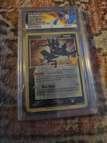 Pokémon TCG Greninja Gold Star SWSH144 25th Celebrations Ace Graded 8