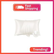 Bedsure Satin Pillowcase with Zipper, Similar to Silk Pillow Cases 2 Pack, Satin