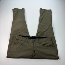 Eddie Bauer Tech Pants Mens 36x29 Green Lightweight Stretch Outdoors Casual
