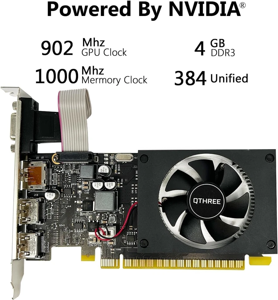 NVIDIA GeForce GT 730 4GB Low Profile Graphics Card with Multi-Monitor Support - Image 4 of 4