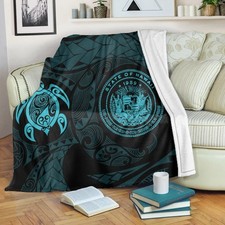 Viking Premium Blanket - Odin The Allfather Asgard God And Chief Of Aesir - Blue