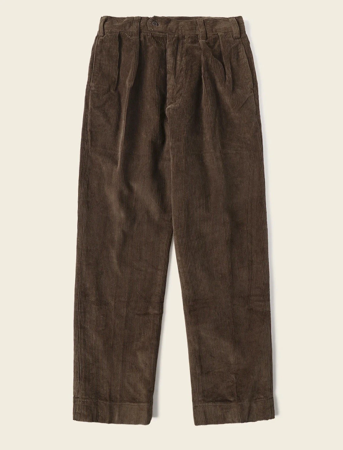 NON STOCK L Corduroy Pants Men Pleated Casual Trousers Slacks Workwear Pant