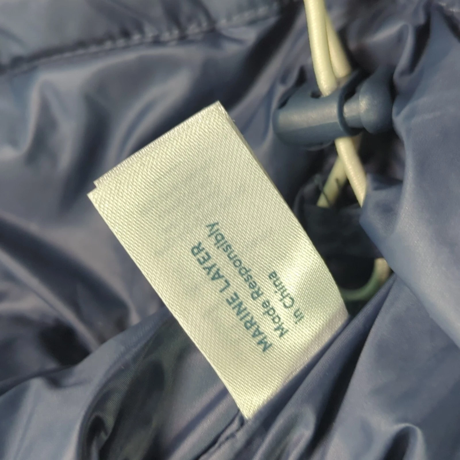 Marine Layer Archive Boreal Puffer Vest Navy Sunset Colorblock Chevron Jacket L image 8